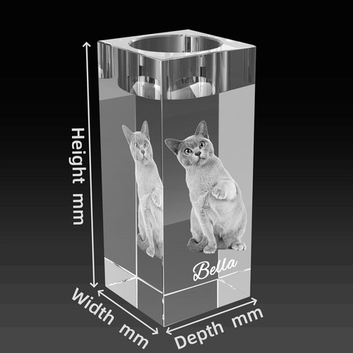 3D Crystal Candle Holder, Unique Birthday Wedding Anniversary 3D photo Gifts - Picture 13 of 15