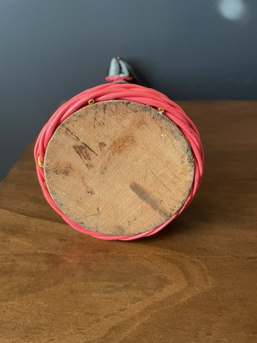 VINTAGE 1960'S MCM Wine Carafe Colorful Decorative Bottle decor Pink Black Teal - Picture 4 of 4