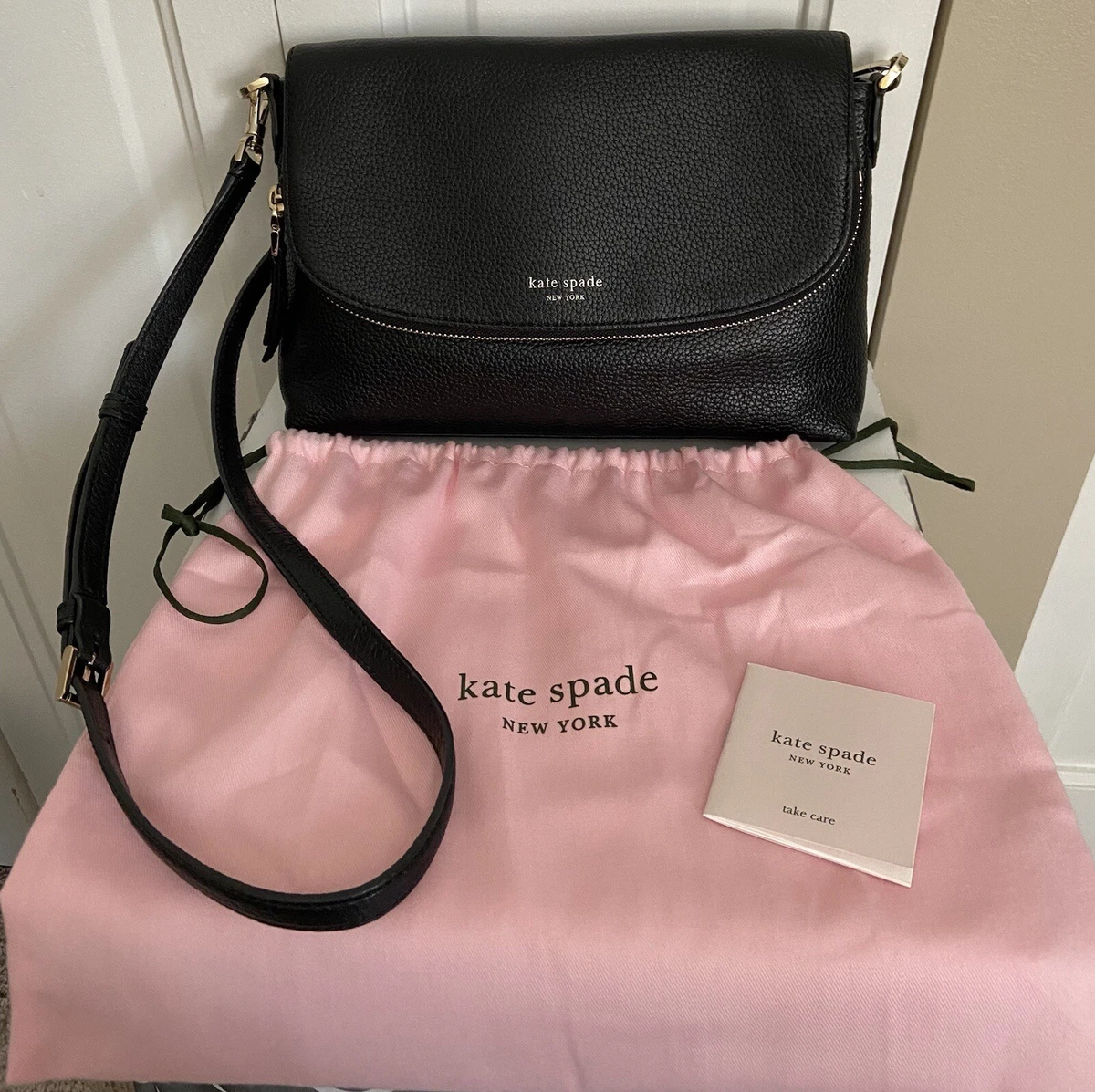 KATE SPADE NEW YORK Large Polly Leather Crossbody Bag