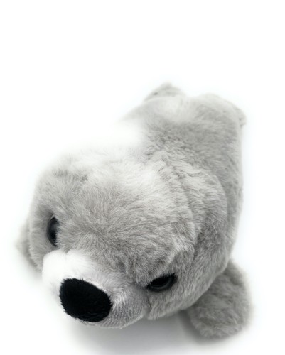 Seal Plush Toy Stuffed Animal Fabric Animal 20cm Gray - Picture 3 of 4