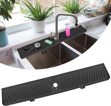 Kitchen Sink Splash Guard 30"X 5.5" Sink Splash Guard Mat Longer Silicone Faucet