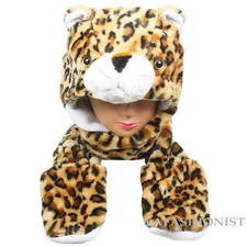 Cartoon Animal Hat Winter Hat Fluffy PlushLong Mitten Cap Earmuff Gift Long Pawn