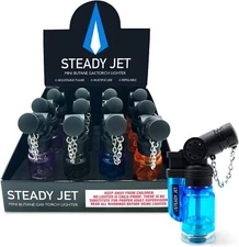 Bx/12 Steady Jet Mini Butane Gas Torch Lighter - Refillable
