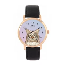 Toff London TLWS-33650 Ladies Maine Coon Cat Head Watch