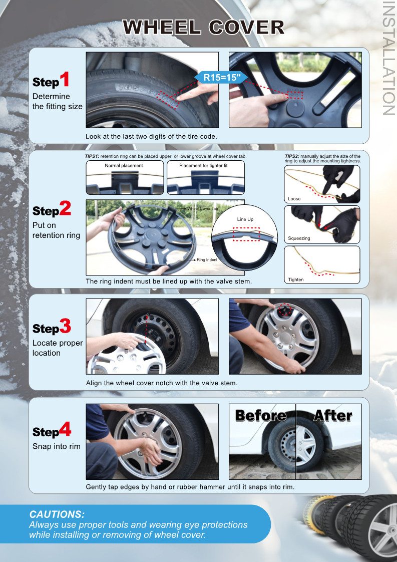 17" Set of 4 Silver Wheel Covers Snap On Full Hub Caps Fits R17 Tire & Steel Rim