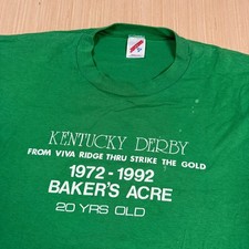 Vintage 90s Kentucky Derby T Shirt XL Bakers Acre Jerzees Horse Racing Pie