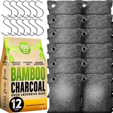 Charcoal Odor Absorber for Strong Odor Large, 12 Pack, 100g each, Perfect for