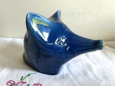 Vintage Hand Painted FOX Head Bank, Made In Italy