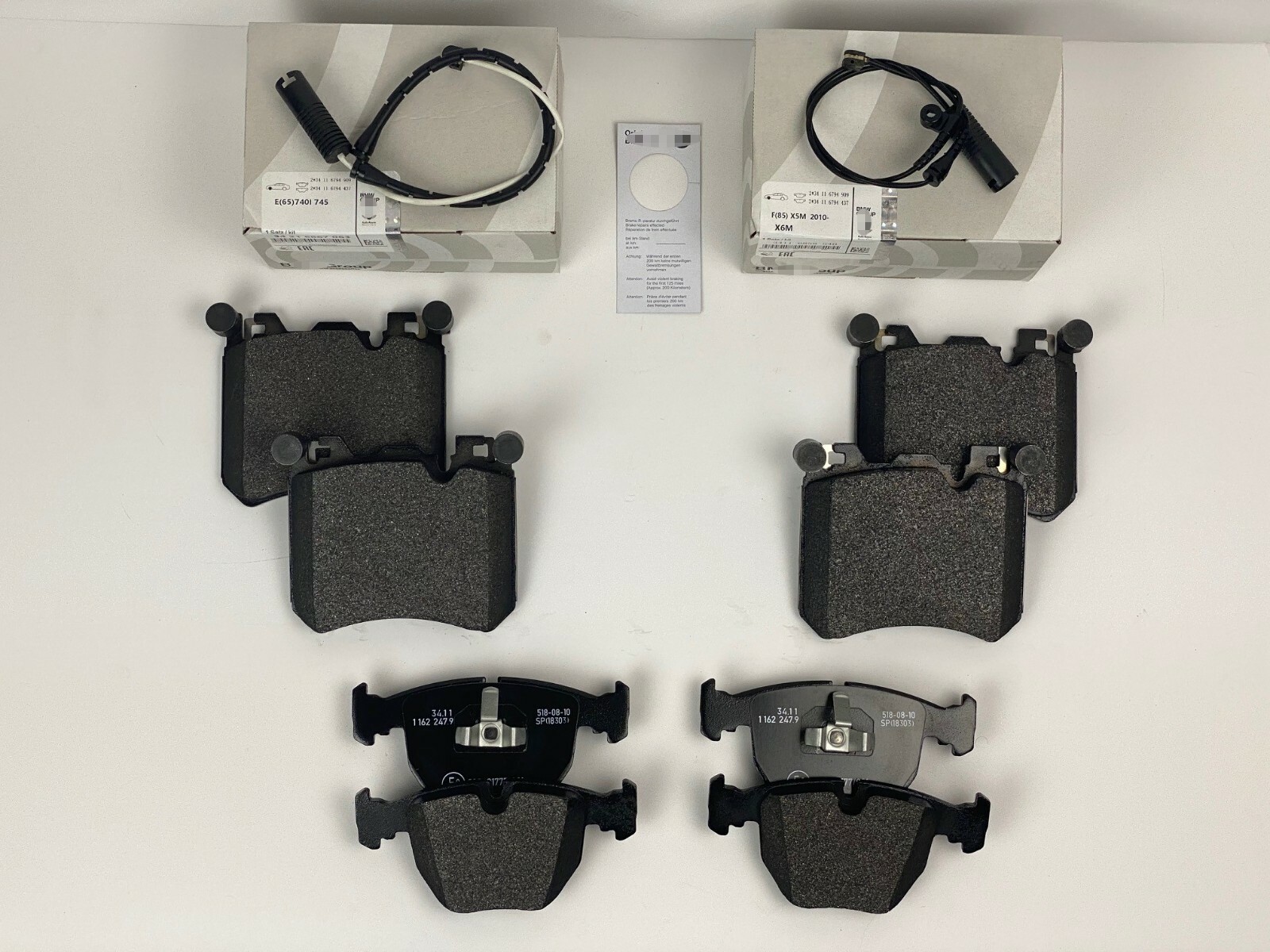 For OE 34116858540 Front Rear Brake Pad Kit Rolls Royce Ghost Wraith Dawn NEW