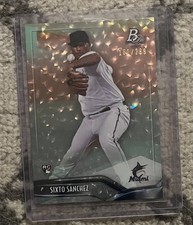 2021 Bowman Platinum Sixto Sanchez RC Ice Foilboard /299 #92 Miami Marlins