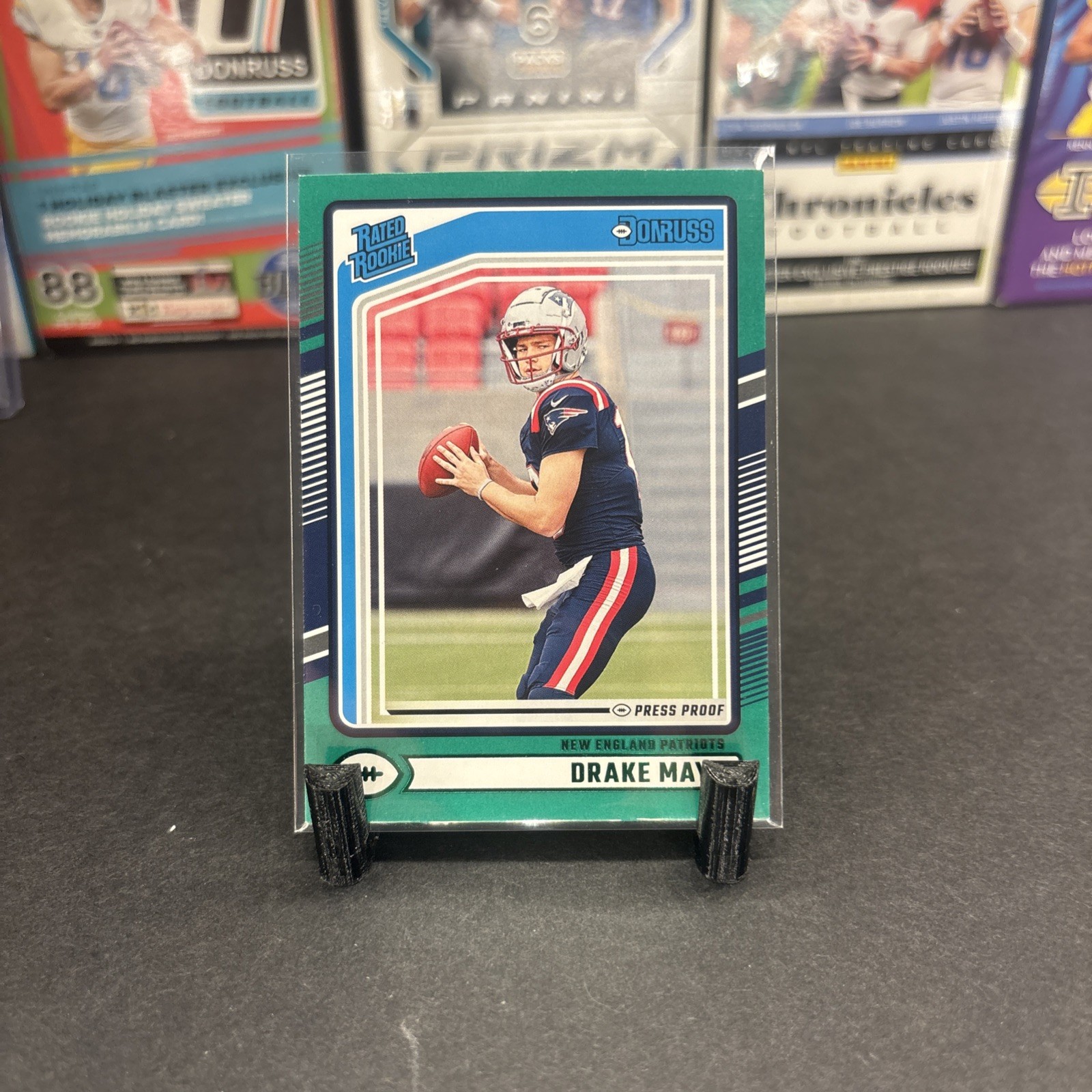 2024 Panini Donruss - Rated Rookie Drake Maye #379 Press Proof Green (RC)