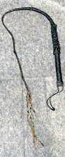 Braided Black Leather Bull Whip -READ 53-7 