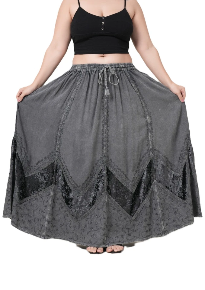 Velvet skirt Full Flare Autumn Winter Pockets One Size 12 14 16 18 20 22 - Image 2 of 4