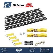 18pc Complete E-track Tie Down Kit 4x 5 Rails 15ft Straps For Trailer Van