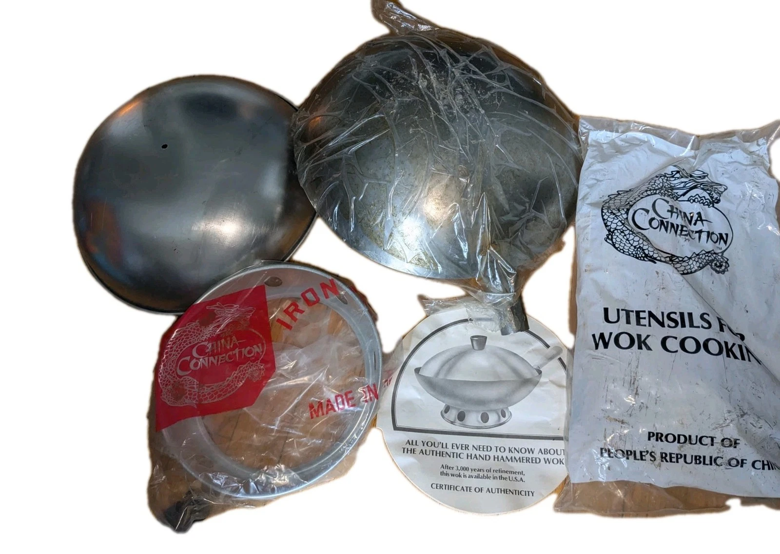 Vtg 1970s Hand Hammered Chinese Wok Set 14.5” Carbon Steel Lid Tools Heavy Duty
Opens in a new windo