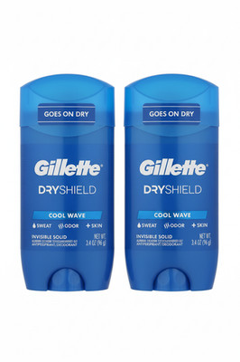 Gillette Cool Wave Antiperspirant Deodorant Invisible Solid 3.4 oz 2 Pack 09/25