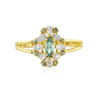 Cavill Ring 0,91Ct Zirkon Marquise Tropfen 925 Silber Gelbvergoldet