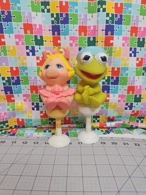 1984 Muppet Babies Kermit And Miss Piggy Baby Tommeetippee Rattles