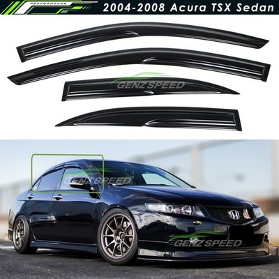 For 2004-2008 Acura TSX JDM Wavy Mugen Smoke Tinted Window Visor Rain Guard Vent