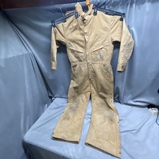 Vintage Carhartt Coveralls Red Quilted Lining Distressed Made in USA Union Made