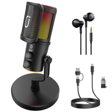 USB/XLR Dynamic Microphone for Podcast Recording, PC Computer Gaming Streaming M