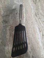 Kuhn Rikon Spatula Swiss Fish Nylon 12" Slotted Angle Turner Flipper Metal Black