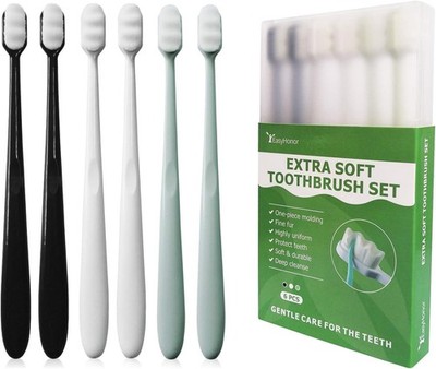 Extra Toothbrush for Sensitive Gums, Micro Fur Manual Toothbrush with 20000 Soft