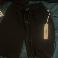 Essentials Fear of God Men  s Black Sweat Shorts S Solid Drawstring Elastic