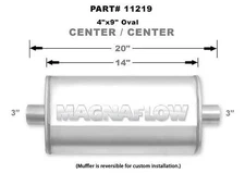 Magnaflow 11219 Muffler - 3 in Center Inlet - 3 in Center Outlet - 14 x 9 x 4
