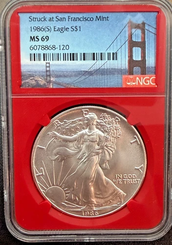 1986-S American Silver Eagle — photo from the most recent tracked eBay sale