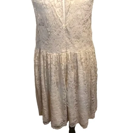 Tevolio Dress Womens 16W Off White Lace Wedding Bridal Party Elegant Cocktail - Image 4 of 4