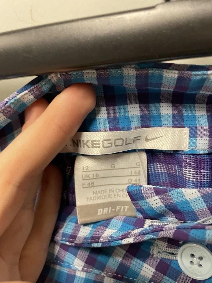 Женские шорты для гольфа Nike фиолетового/синего цвета в клетку - размер 12 - Изображение 4 из 4