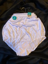 Vanity Fair Panties White Nylon Briefs 3 Pair Size 7 / L  NWT