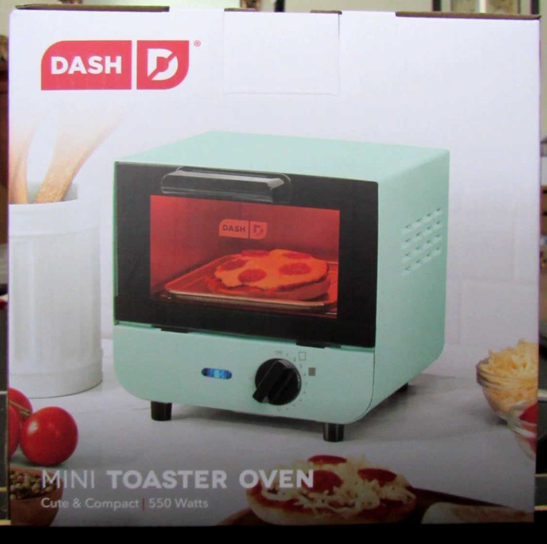 Dash Mini Toaster Oven One Touch For Bagels Bread & More NEW