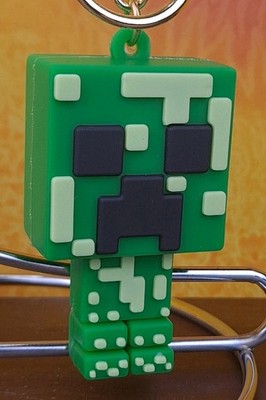 Creeper 3D PVC Minecraft Figure Keychain Backpack Wristlet