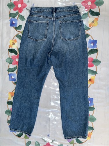 Old Navy Girls Jeans Slouchy Straight High Rise Dark Blue Size 18 - Picture 2 of 2