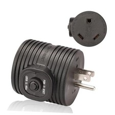 Overload Protector RV Power Adapter Plug Circuit Breaker, 30 Amp to 15M/30F