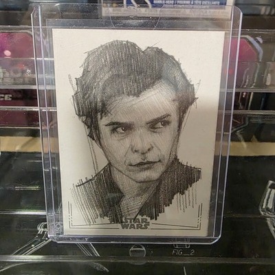 Topps Star Wars Chrome Han Solo 1/1 Silver Foil Sketch By Andrew Fry