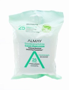 4 packs Almay Clear Complexion Biodegradable Makeup Remover Towelettes 25