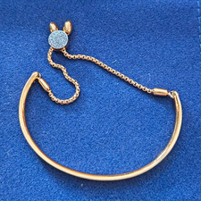 Monica Vinader Gold Vermeil Adjustable Bangle Bracelet With Diamond Pave Toggle