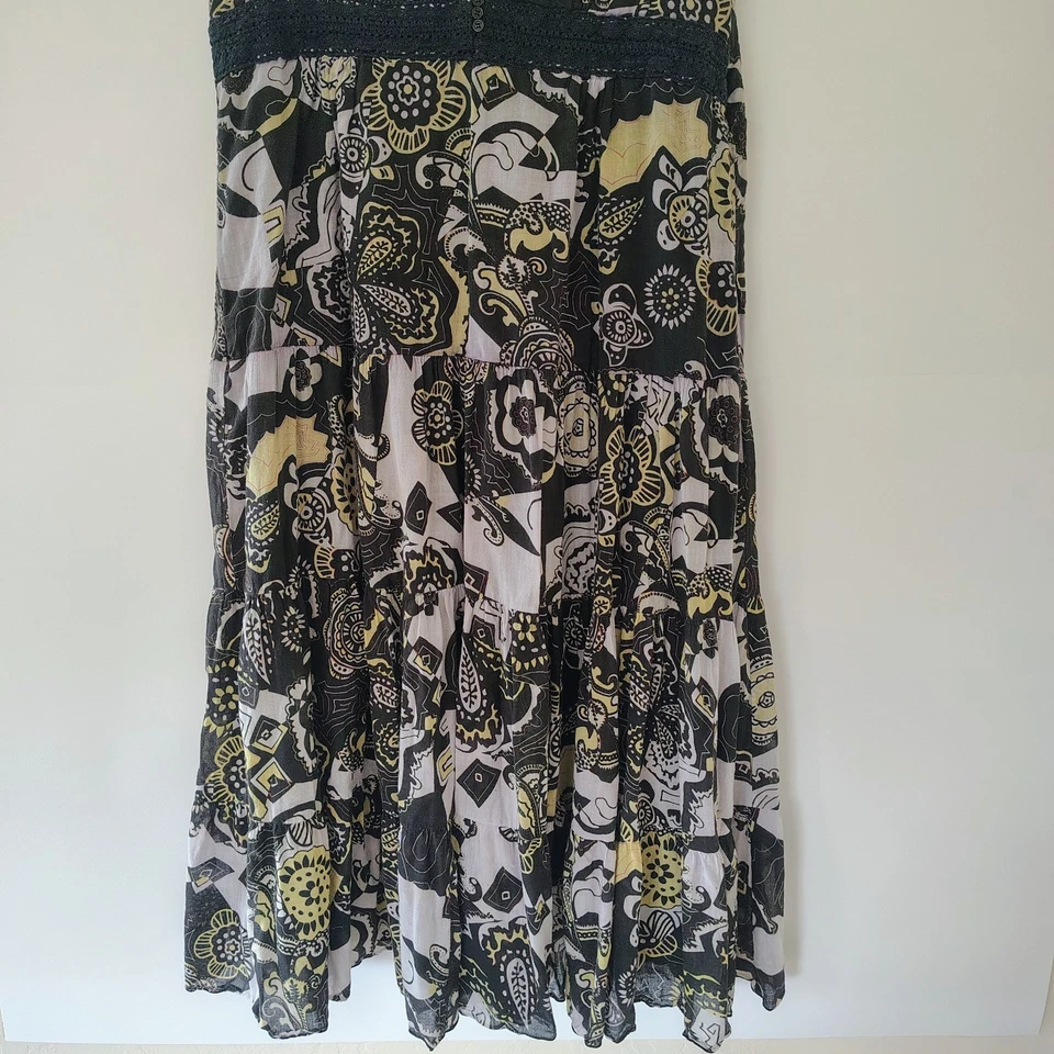 Maxi Vestido De Colección Y2K Floral Cachemira Talla L Crochet Abstracto Artístico Laganlook Foto 4 de 4