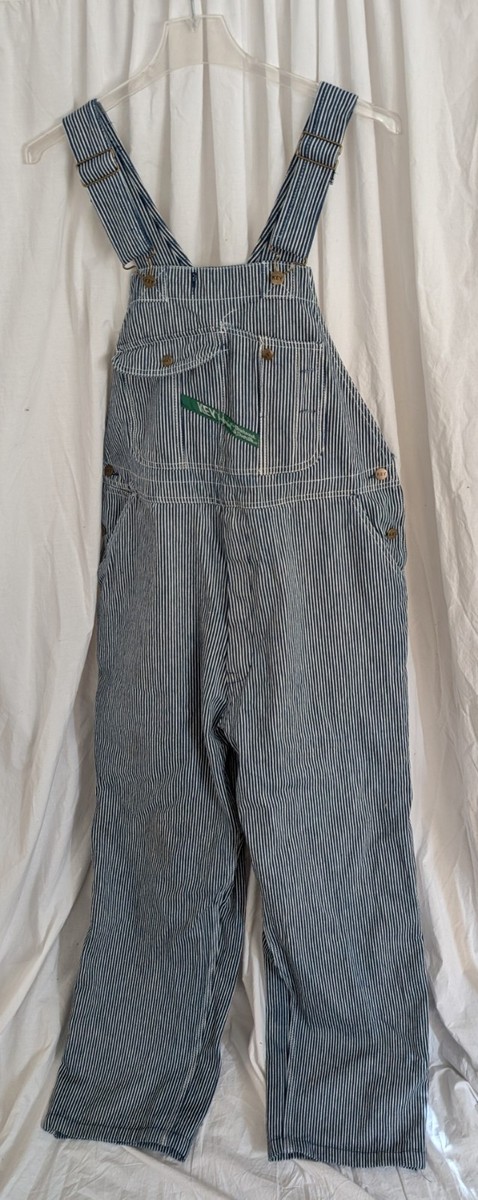 Vintage KEY Imperial Hickory Stripe Bib Overalls Men's Size