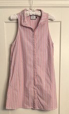 Tuckernuck Charlie Sz M Oxford Shirt dress Pink/Blue Stripe Sleeveless