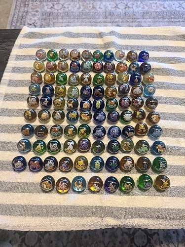 Huge Lot Of 98 Pokemon (Toy Biz, 1999) Vintage Marbles (NICE)