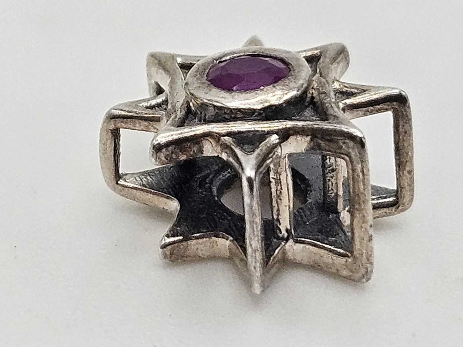 Sterling Silver Ruby Star Small Slide Pendant - image 5