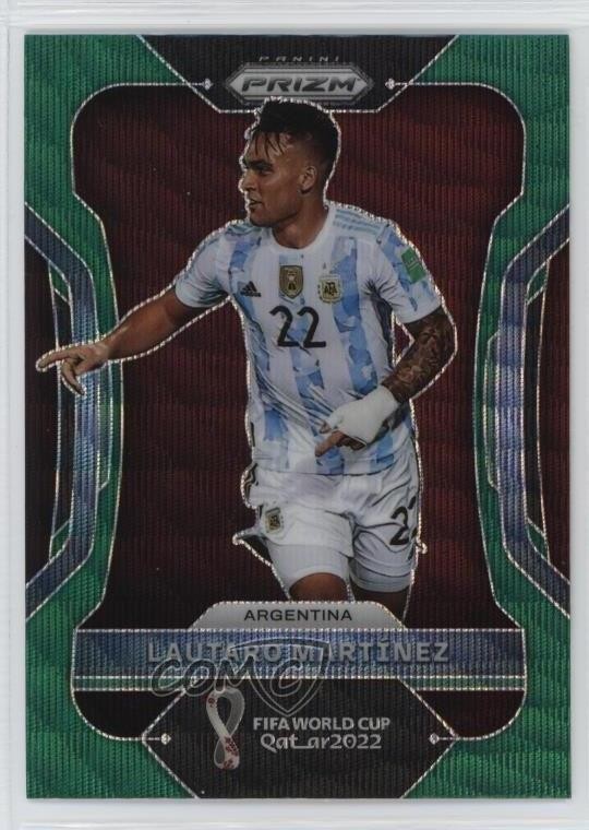2022 Panini Prizm World Cup Qatar Green Wave Prizm Lautaro Martinez #5 1ci5