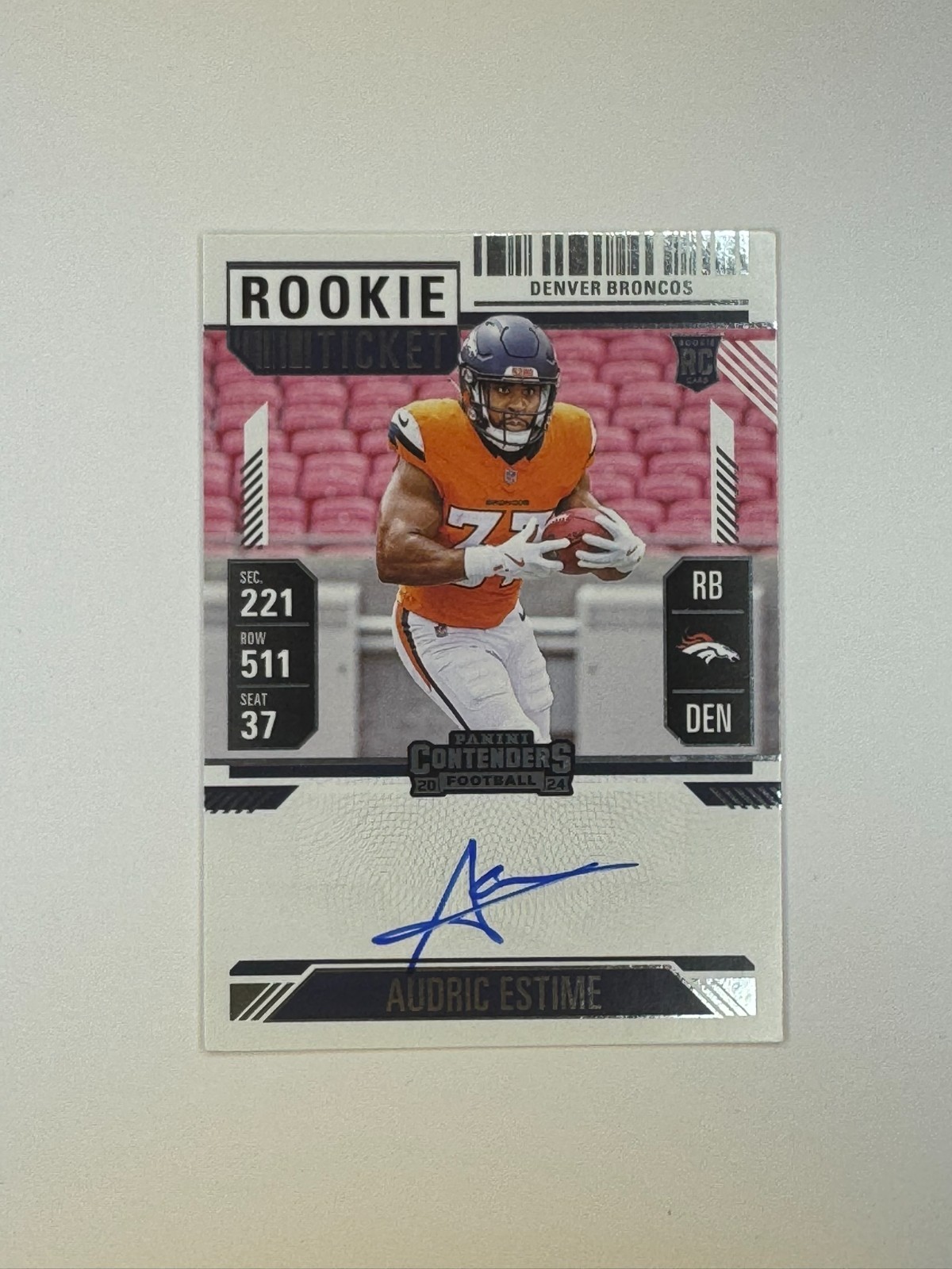 2024 Contenders Variation Conference Ticket 68/75 Audric Estime Rookie Auto RC