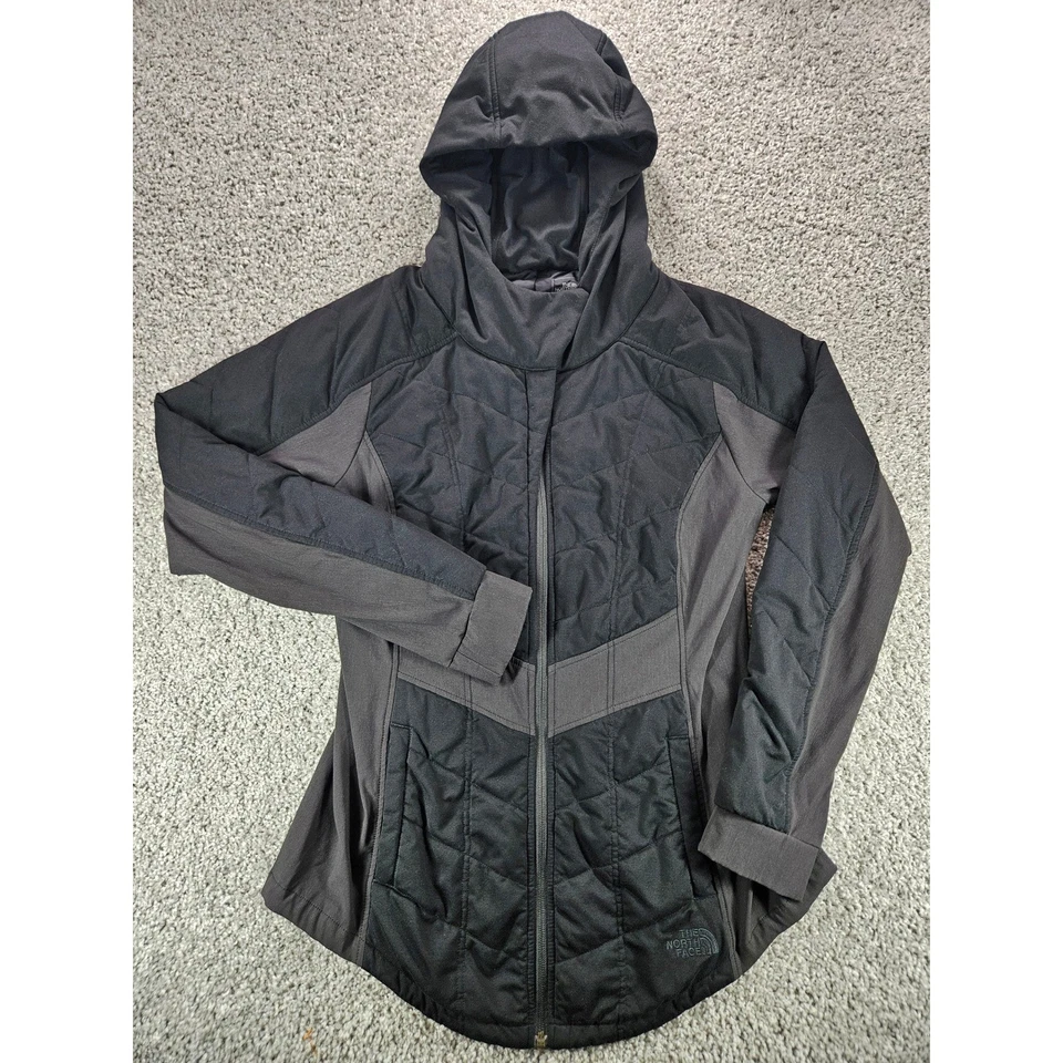 The North Face ThermoBall Hybrid Hoodie Womens Large Black Puffer Full Zip - Image 2 of 4