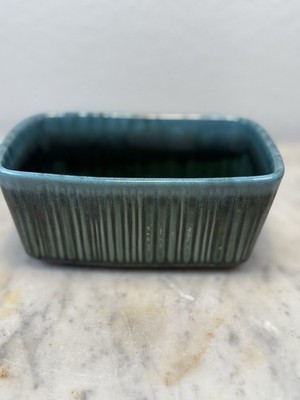 Vtg Hull USA Pottery Planter Green Rectangular F467 MC Granny-core Cottage