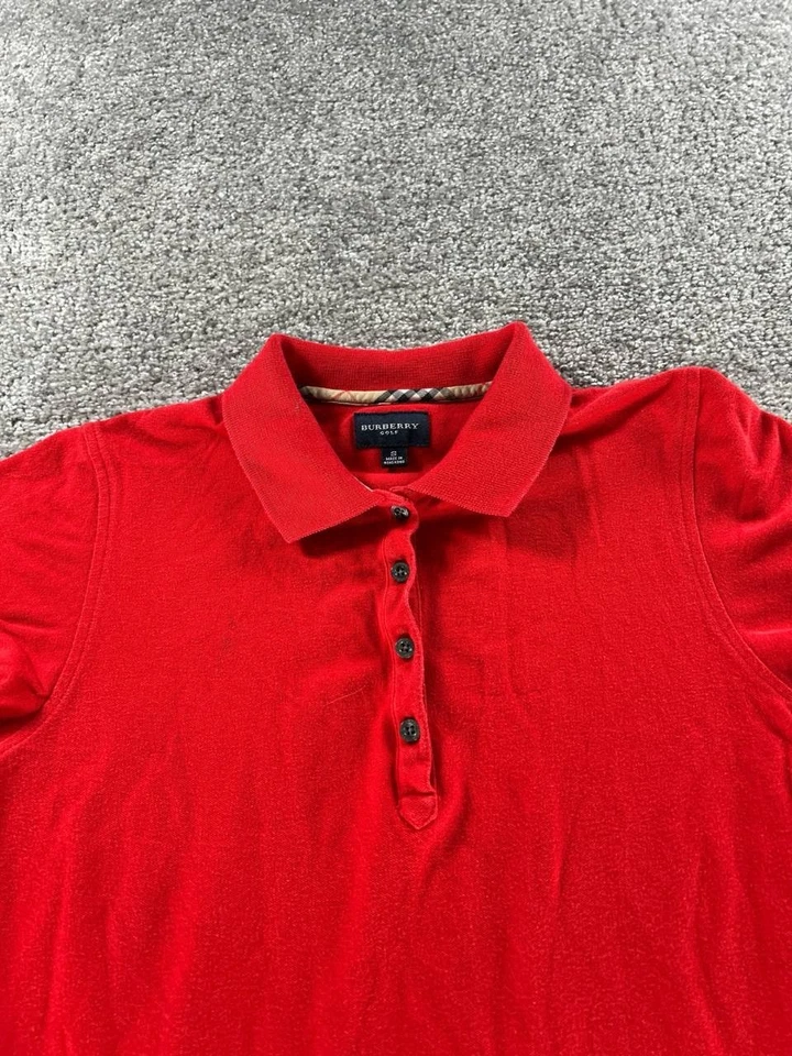 Burberry Golf Shirt Dress Womens Small Red Cotton - Image 2 of 4